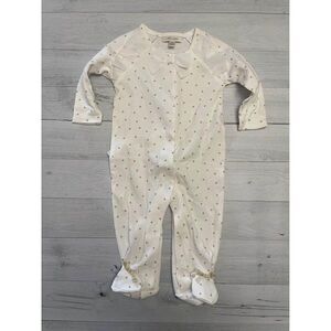 miniclasix sleeper baby girl white gold hearts 6 months